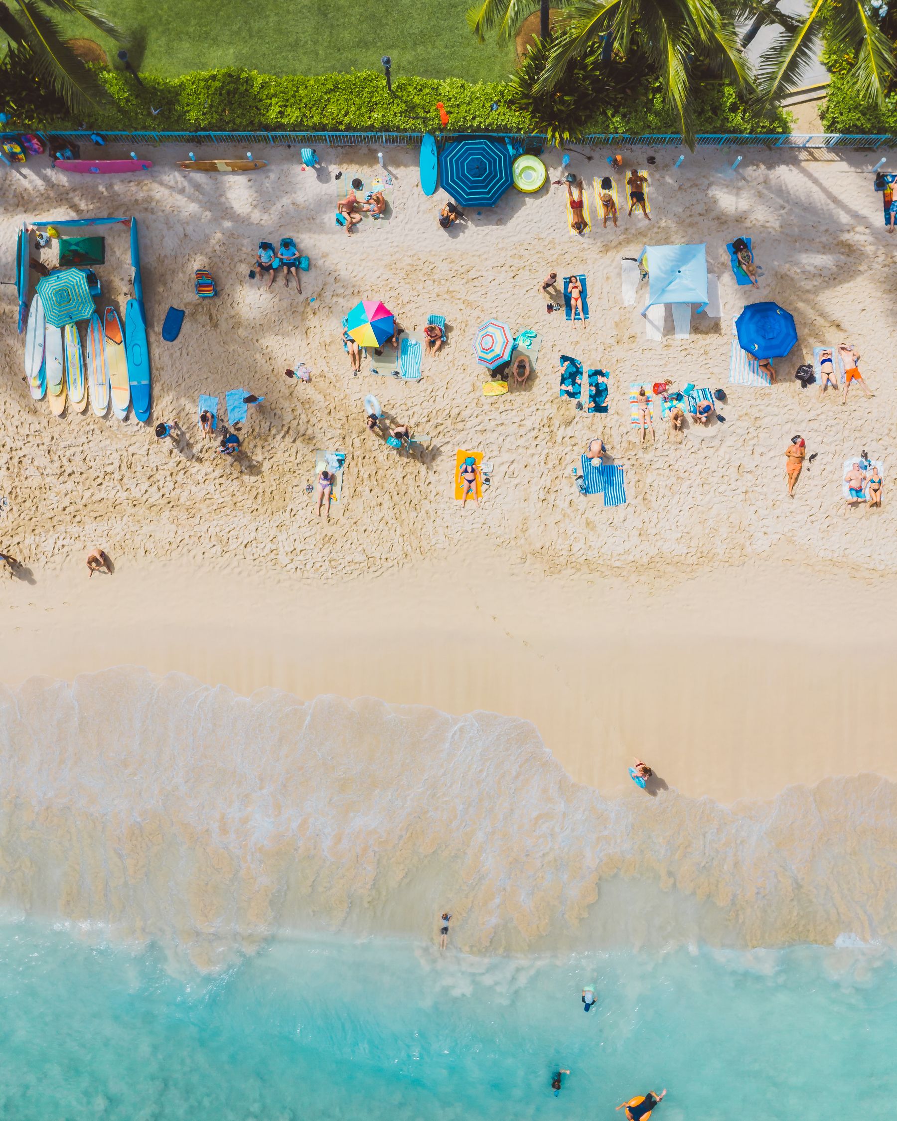 Aerial view of Waikiki Beach