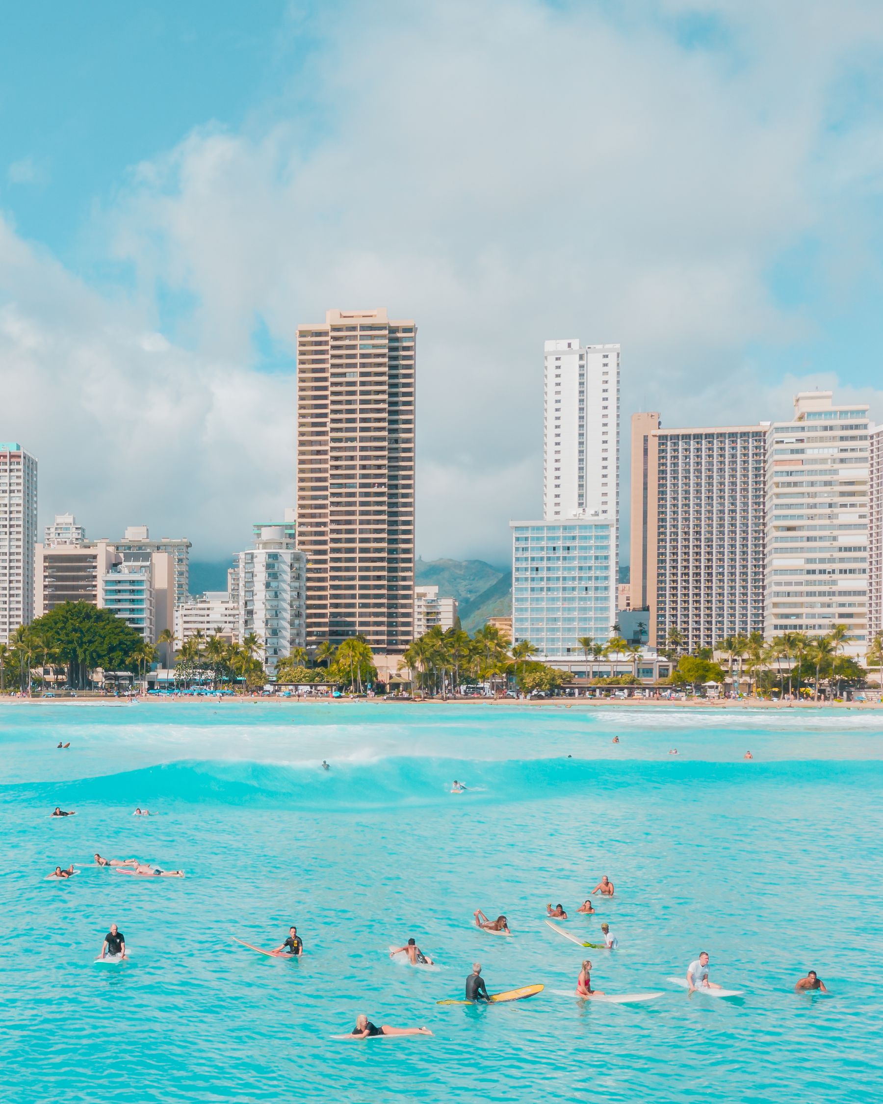 Surfers in Waikiki